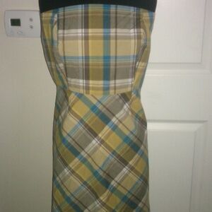 Plaid Strapless Dress - Multicolor